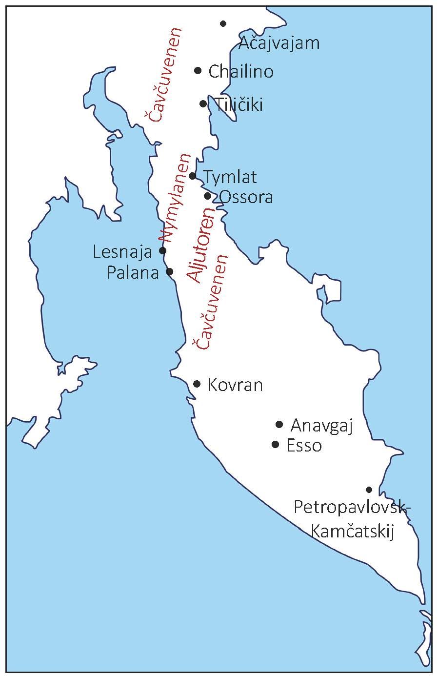 Map of Koryak